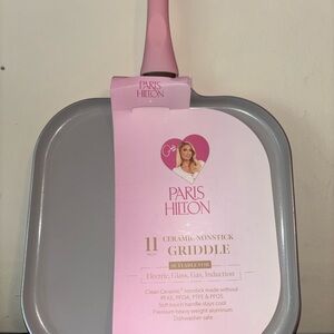 Paris Hilton Pink and Gray Ceramic Nonstick Griddle